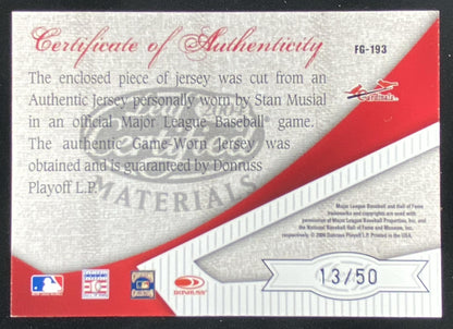 2004 Leaf Certified Materials Stan Musial trading card