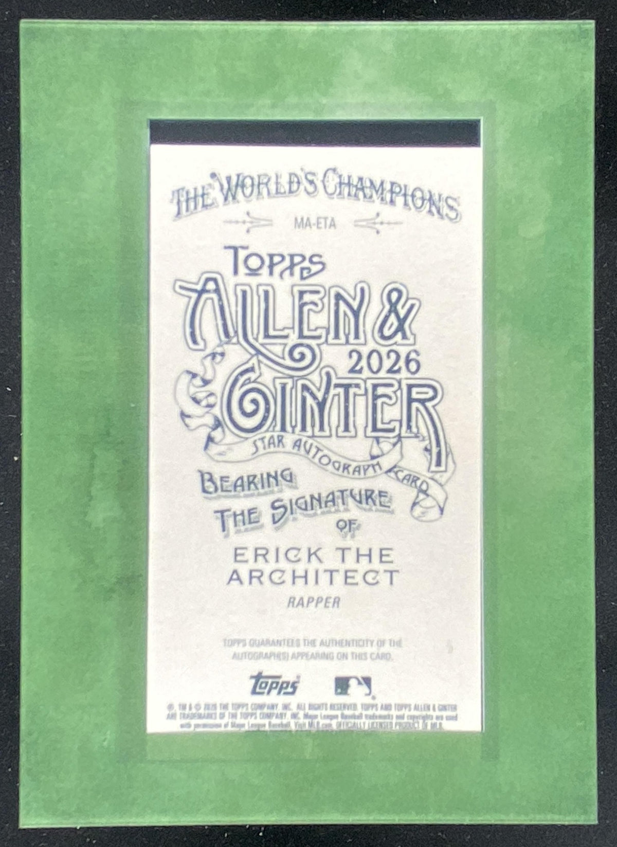 2026 Topps Allen & Ginter Erick the Architect #MA-ETA trading card