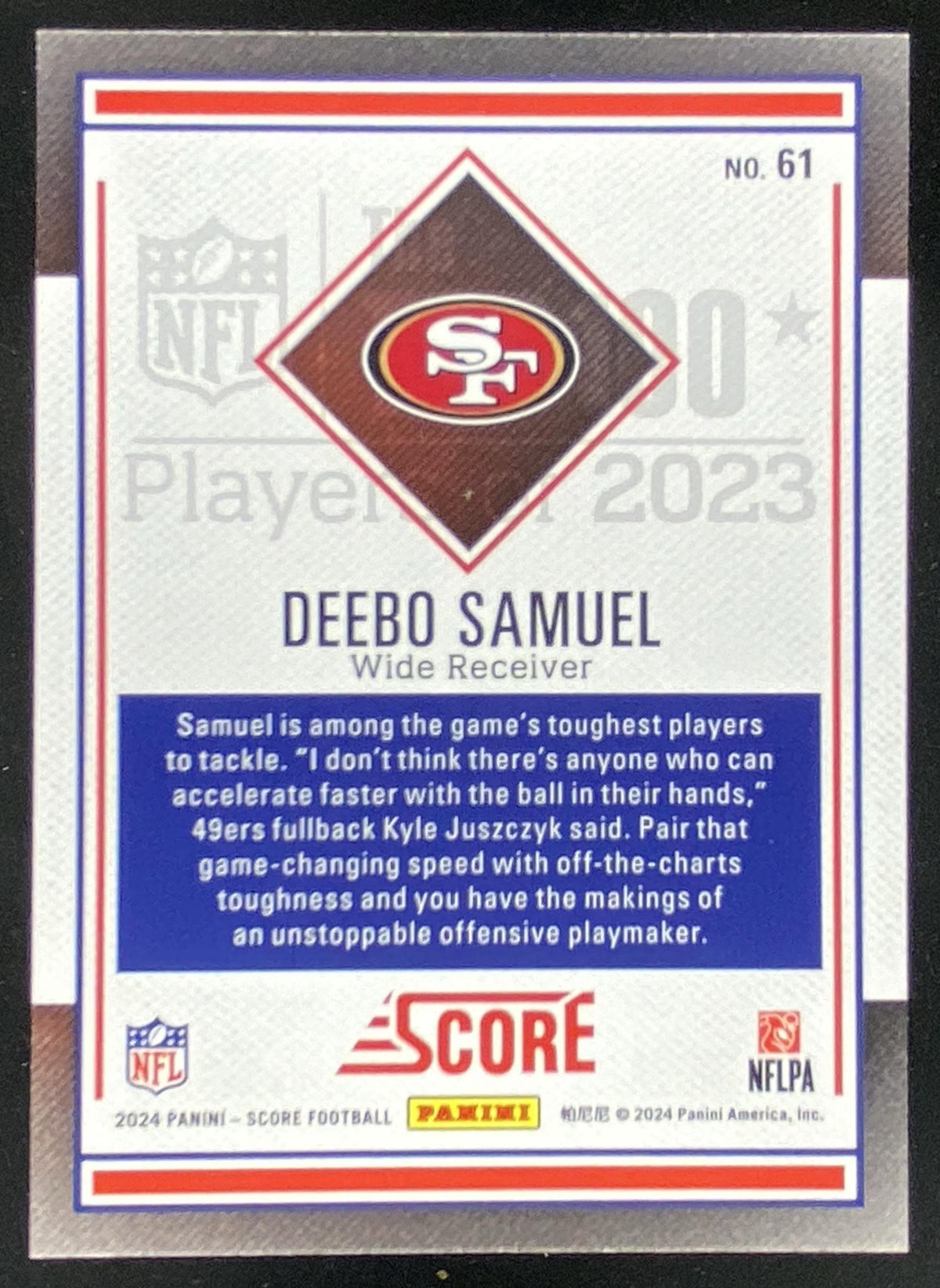 2024 Panini Score Deebo Samuel #61 trading card