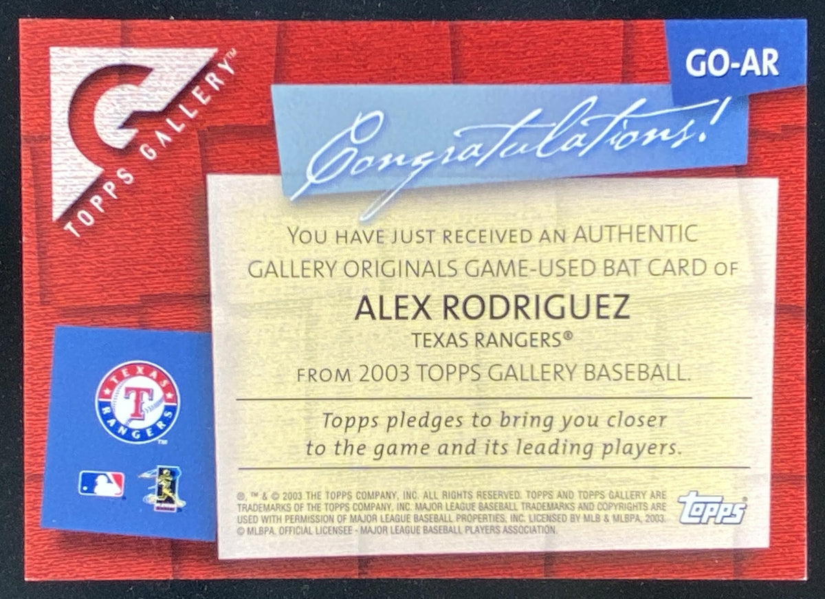 2003 Topps Gallery Alex Rodriguez trading card