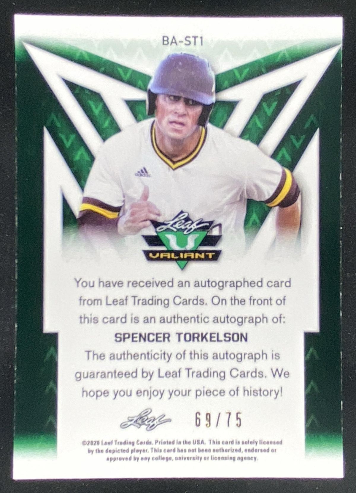 2020 Leaf Valiant Spencer Torkelson trading card