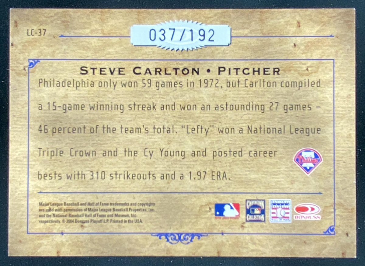 2004 Donruss Leather & Lumber Steve Carlton #LC-37 trading card