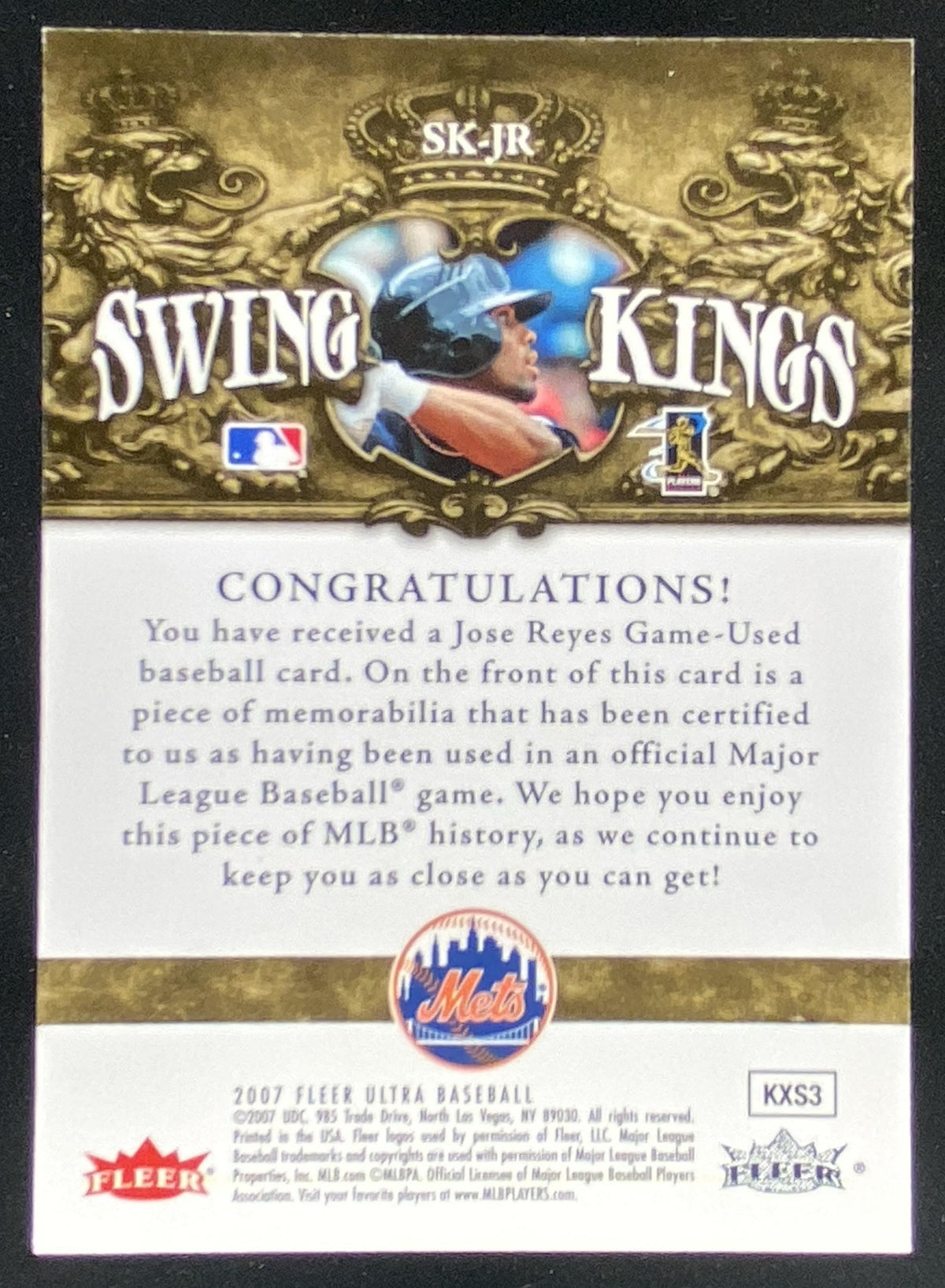 2007 Fleer Ultra Jose Reyes #SK-JR trading card
