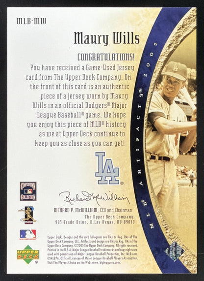 2005 Upper Deck Artifacts Maury Wills Jersey /325
