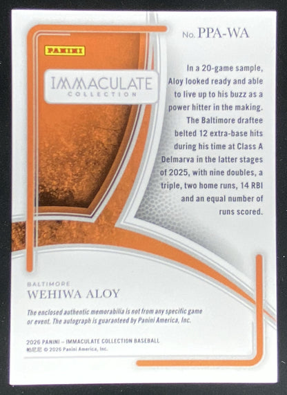 2026 Panini Immaculate Collection Wehiwa Aloy #PPA-WA trading card