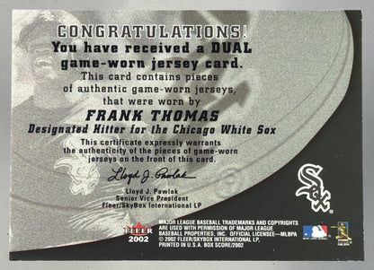 2002 Fleer Box Score Amazing Greats Frank Thomas Dual Jersey