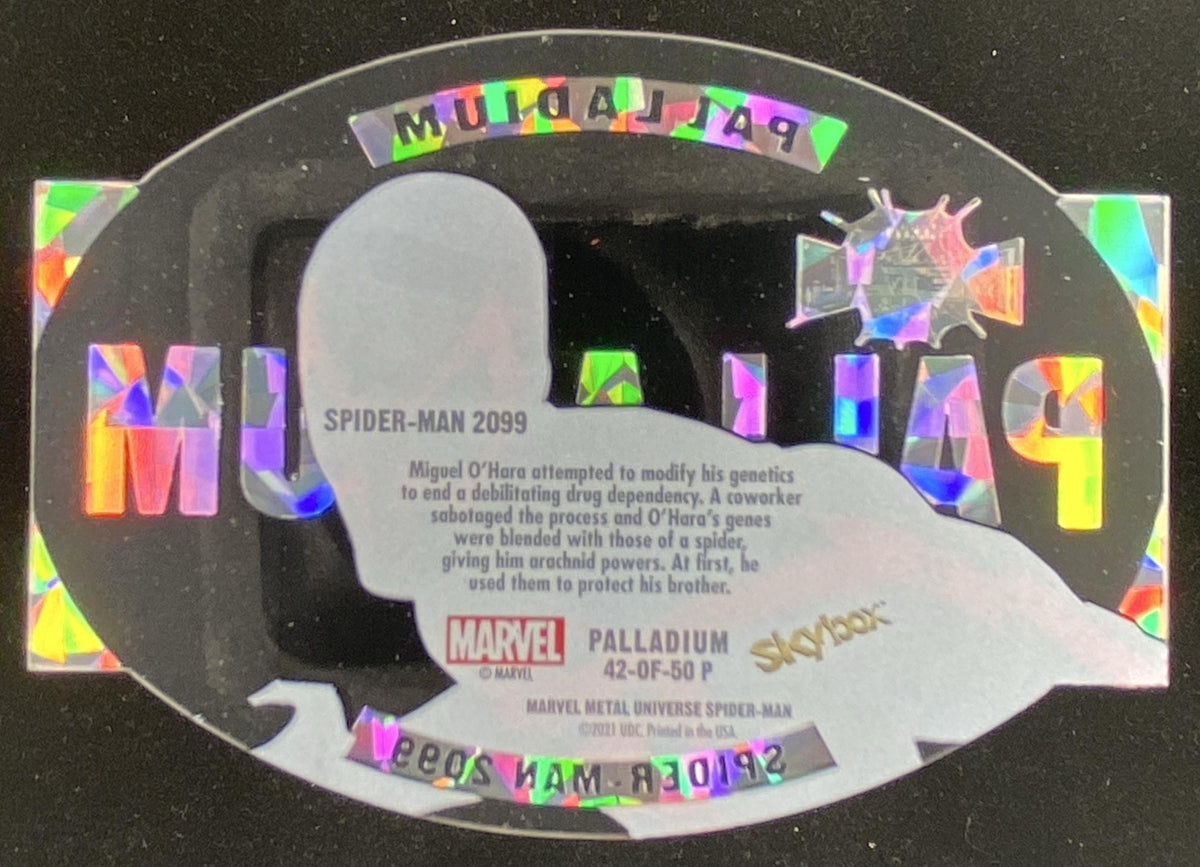 2021 Skybox Metal Universe Marvel Spider-Man Spider-Man 2099 trading card
