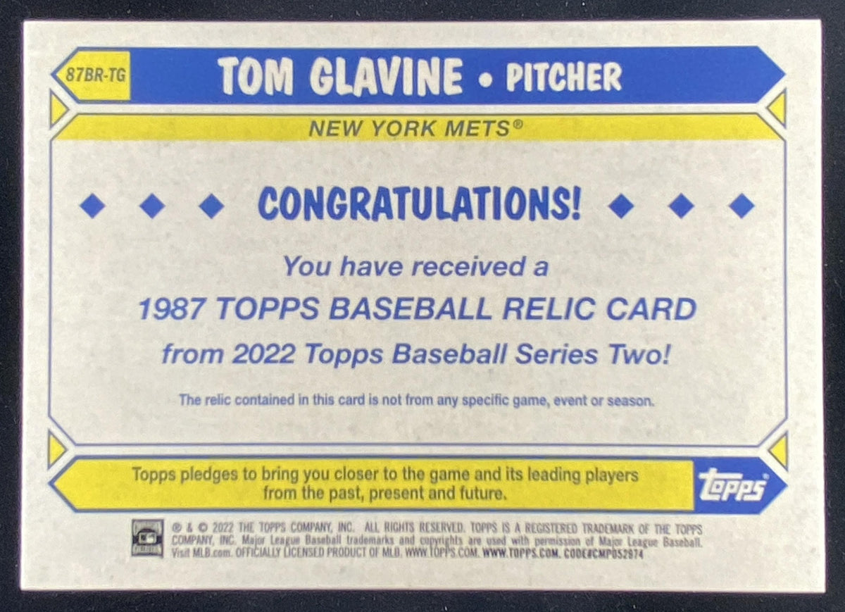 2022 Topps Tom Glavine #87BR-TG trading card