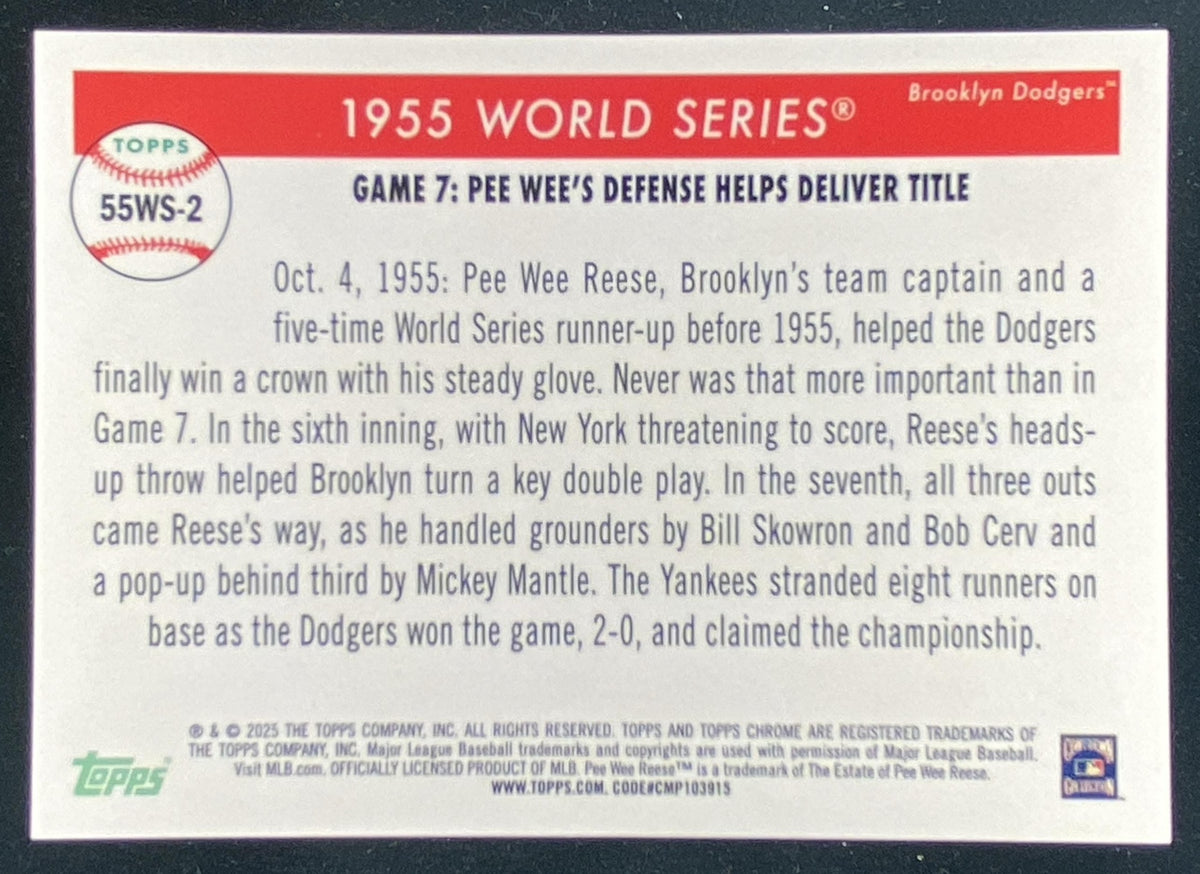 2025 Topps Chrome Platinum Anniversary Pee Wee Reese trading card