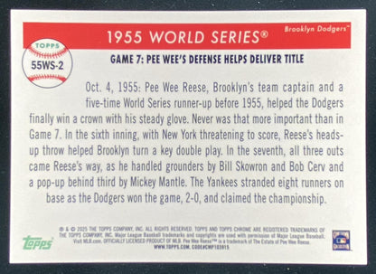 2025 Topps Chrome Platinum Anniversary Pee Wee Reese trading card