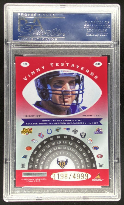 1997 Pinnacle Totally Certified Vinny Testaverde graded PSA 10 trading card