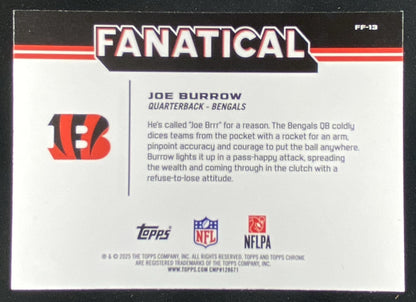 2025 Topps Chrome Joe Burrow #FF-13 trading card