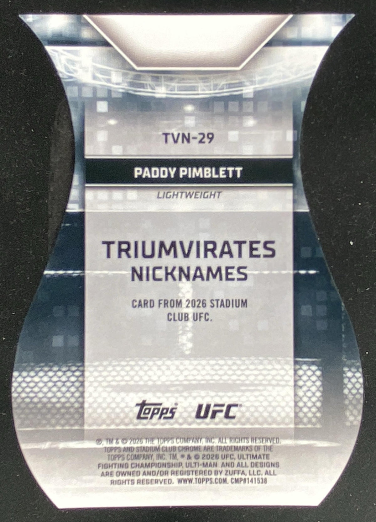2026 Topps UFC Stadium Club Paddy Pimblett trading card