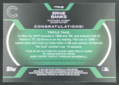 2008 Topps Triple Threads Ernie Banks #TTR-28 trading card