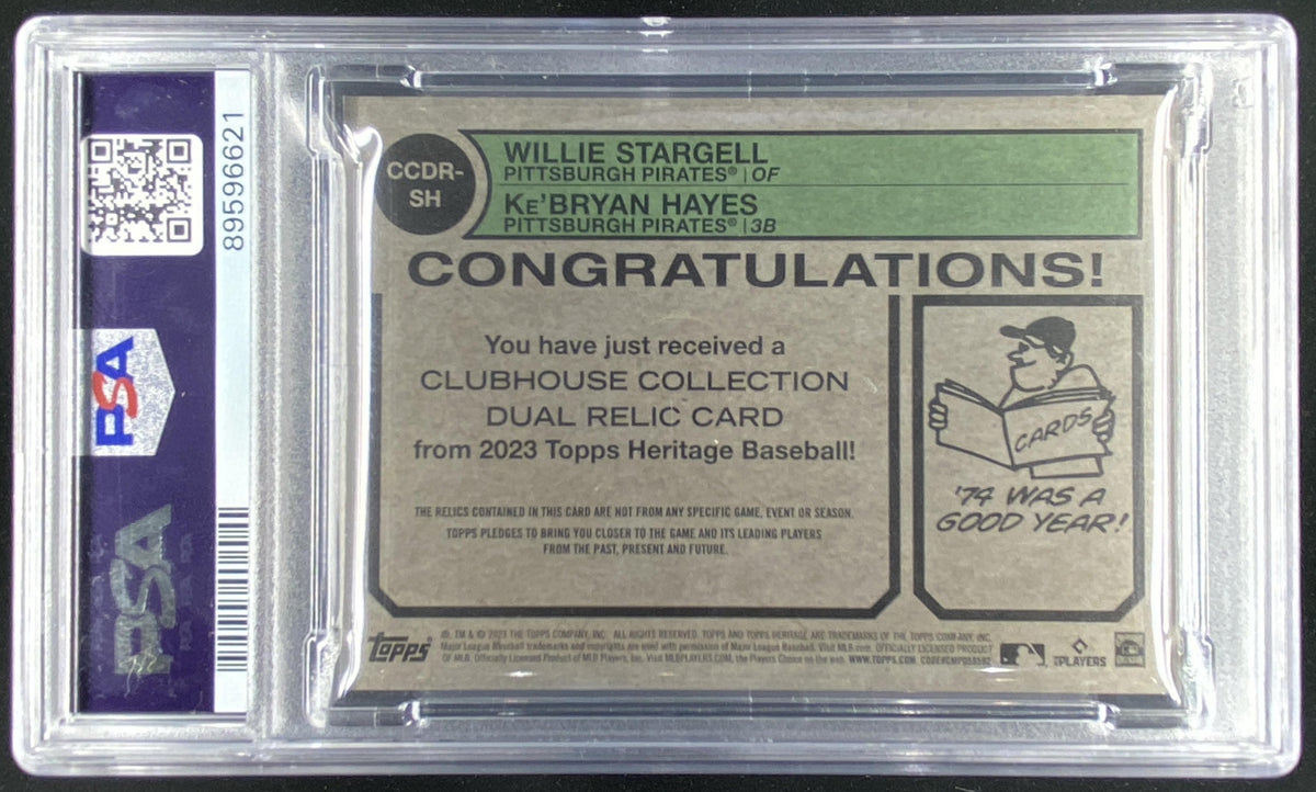 2023 Topps Heritage Ke'Bryan Hayes / Willie Stargell #CCDR-SH graded PSA 10 trading card