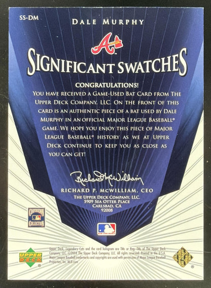 2004 SP Legendary Cuts Significant Swatches Dale Murphy Jersey