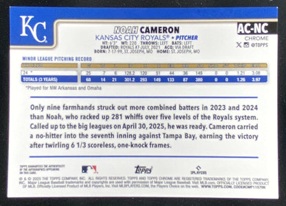 2025 Topps Chrome Update Noah Cameron #AC-NC trading card