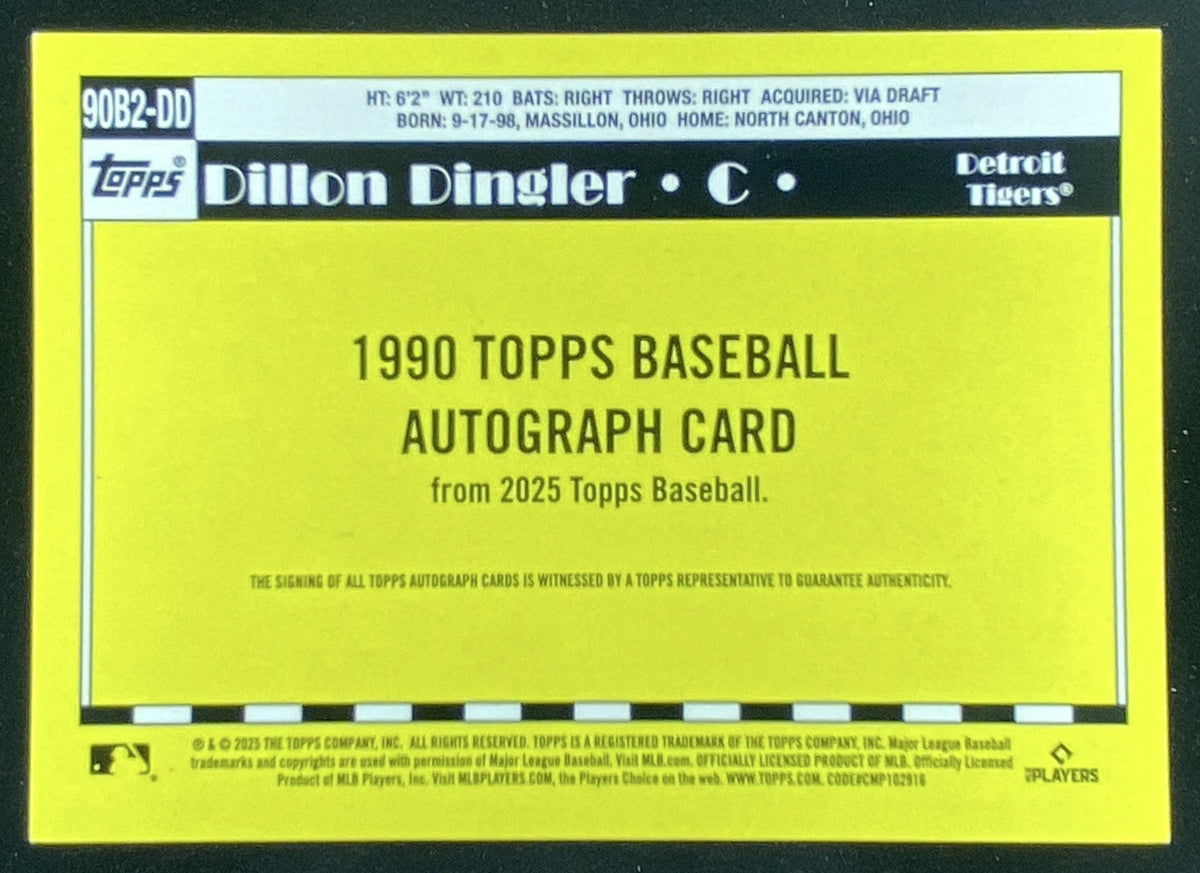 2025 Topps Dillon Dingler #90B2-DD trading card