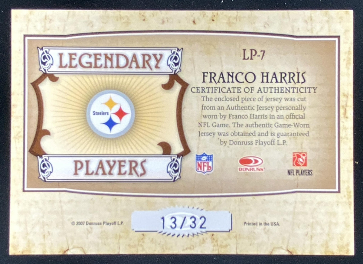 2007 Donruss Classics Franco Harris #LP-7 trading card
