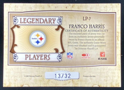 2007 Donruss Classics Franco Harris #LP-7 trading card