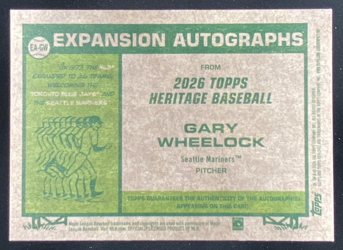2026 Topps Heritage Gary Wheelock #EA-GW trading card