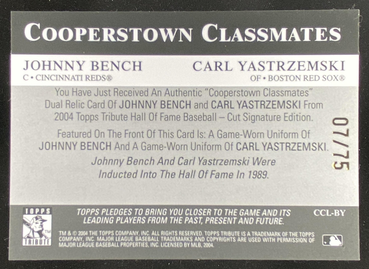 2004 Topps Tribute Johnny Bench / Carl Yastrzemski trading card