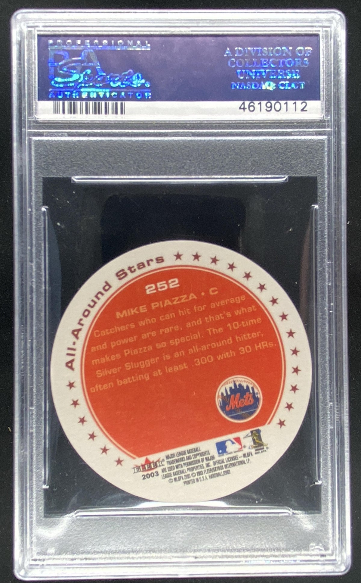 2003 Fleer Hardball Mike Piazza #252 graded PSA 10 trading card