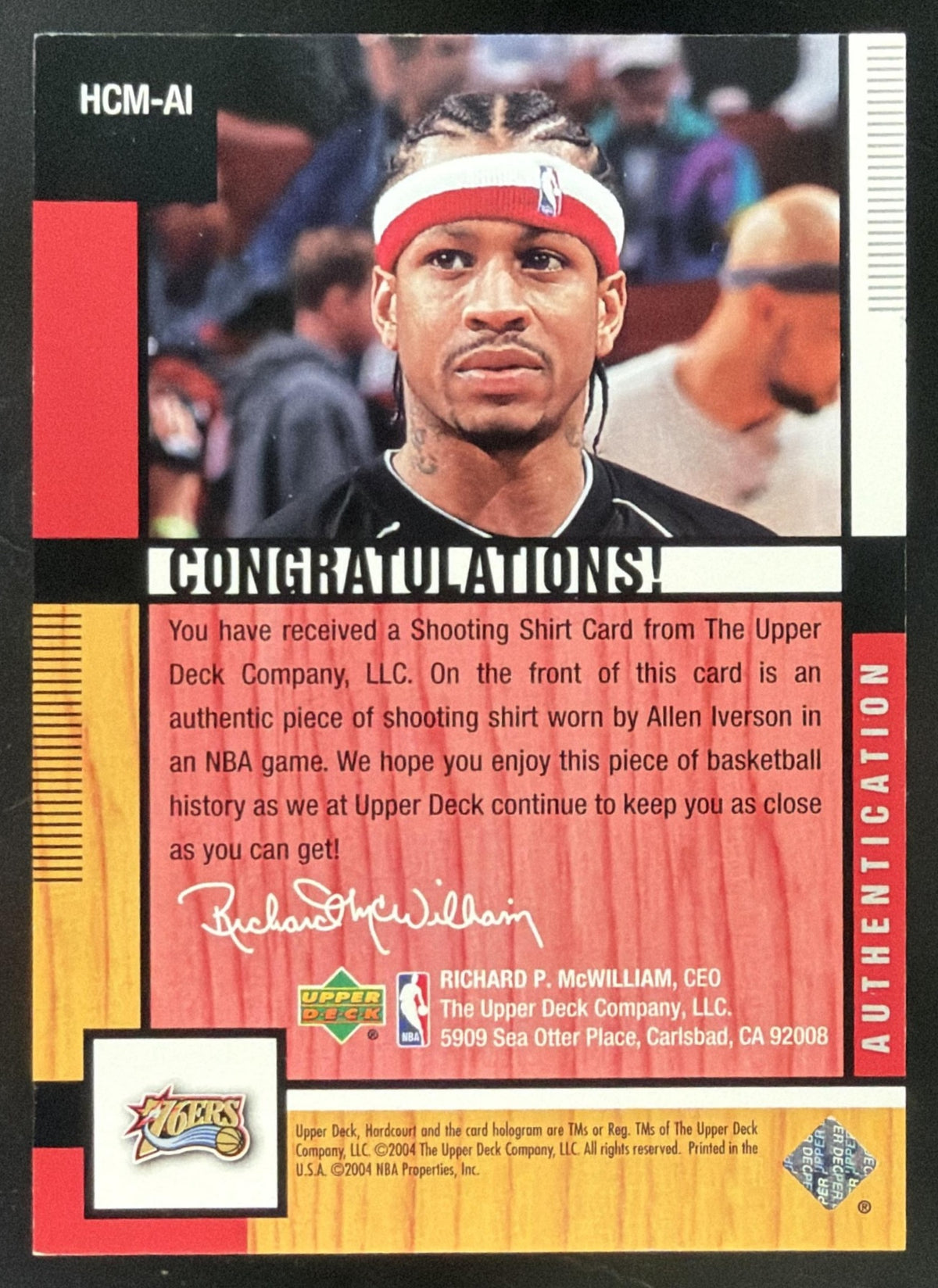 2004-05 Upper Deck Hardcourt Materials Allen Iverson Game-Used Floor