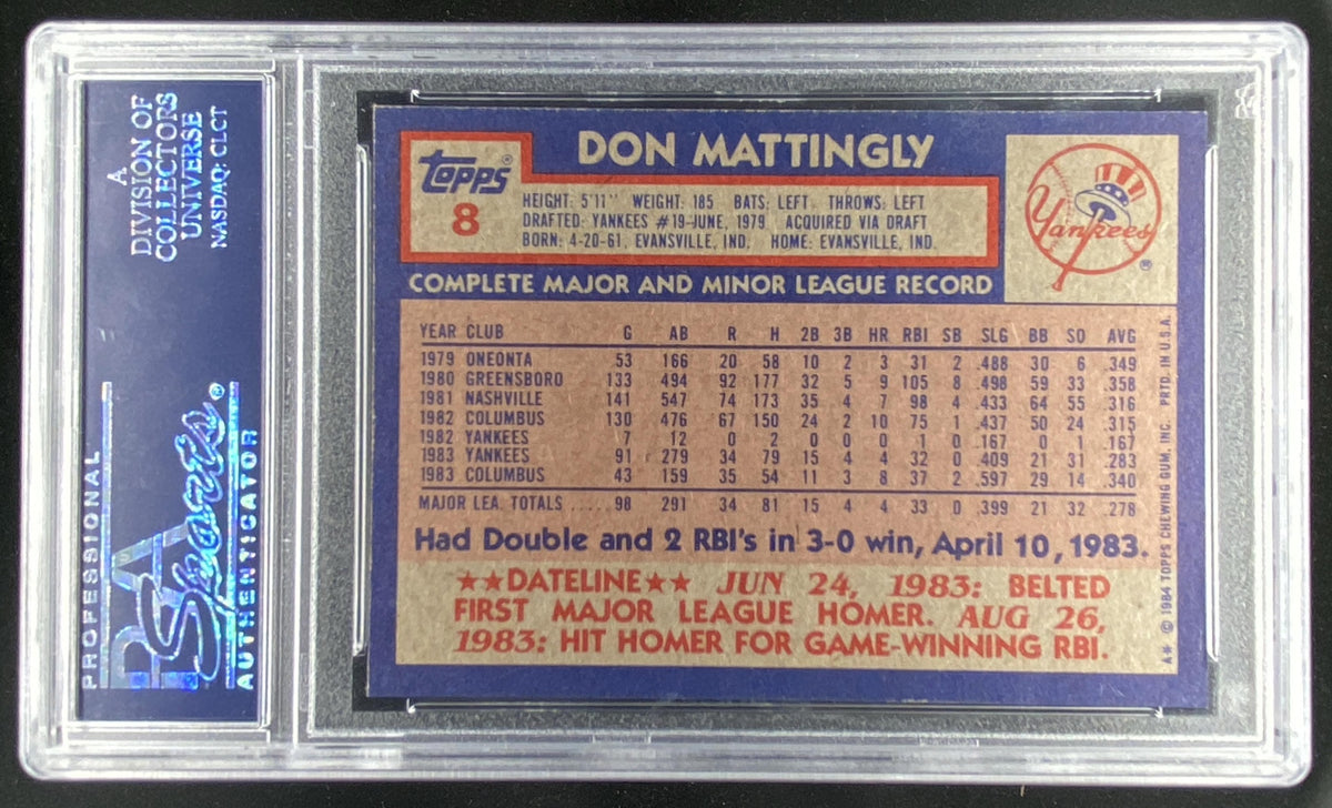 1984 Topps Don Mattingly graded PSA 9 trading card