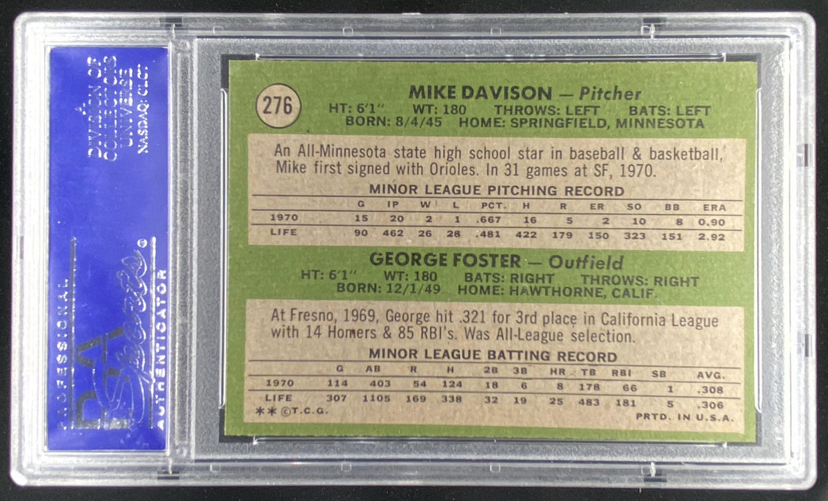 1971 Topps Mike Davison / George Foster graded PSA 8 trading card