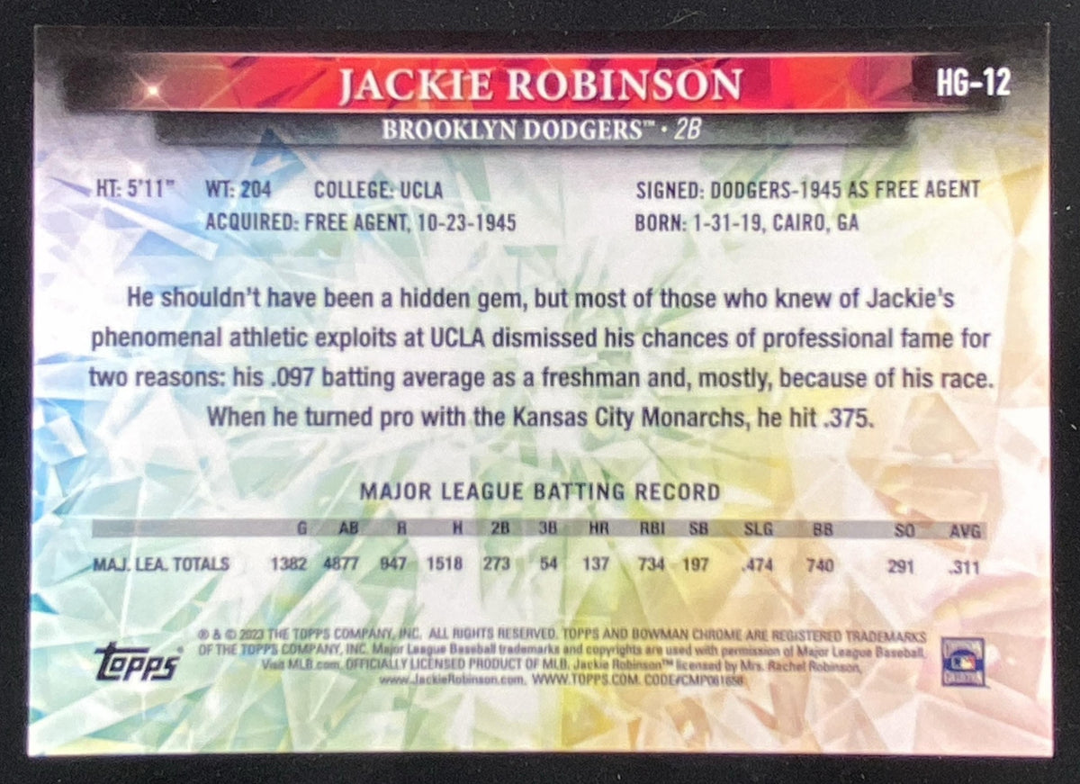 2023 Bowman Chrome Jackie Robinson #HG12 trading card