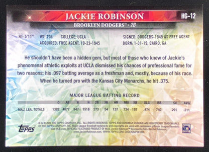 2023 Bowman Chrome Jackie Robinson #HG12 trading card