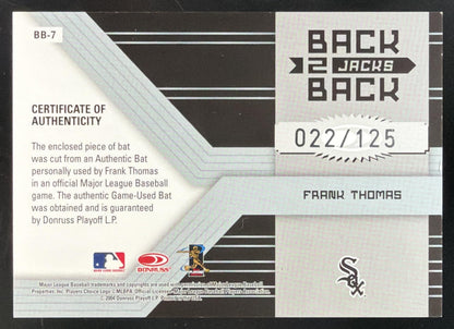 2004 Donruss Elite Back 2 Back Jacks Frank Thomas Bat /125