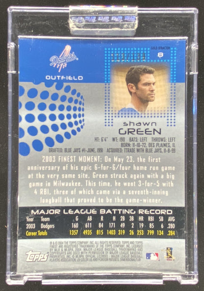 2004 Topps Finest Shawn Green trading card
