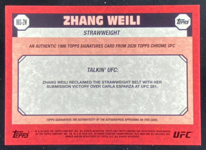 2026 Topps Chrome UFC Zhang Weili trading card