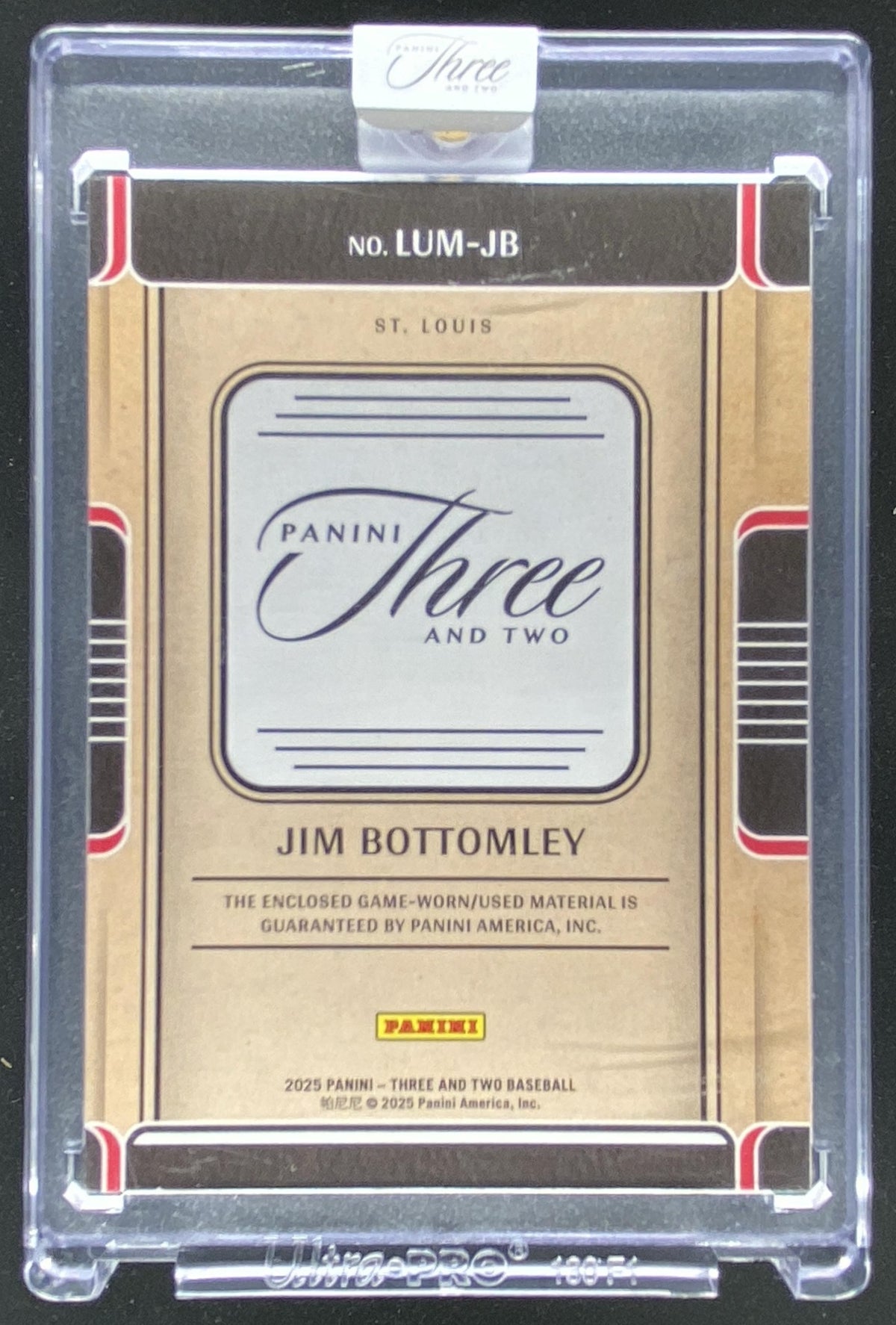 2025 Panini Three and Two Jim Bottomley trading card