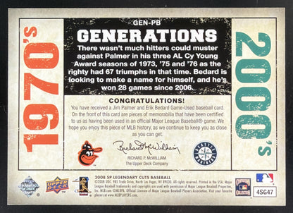 2008 SP Legendary Cuts Generations Jim Palmer / Erik Bedard Dual Jersey