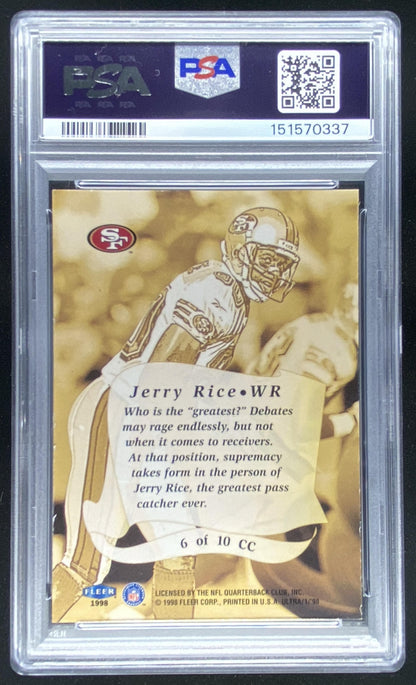 1996 Fleer Ultra Jerry Rice #6 graded PSA 8 trading card