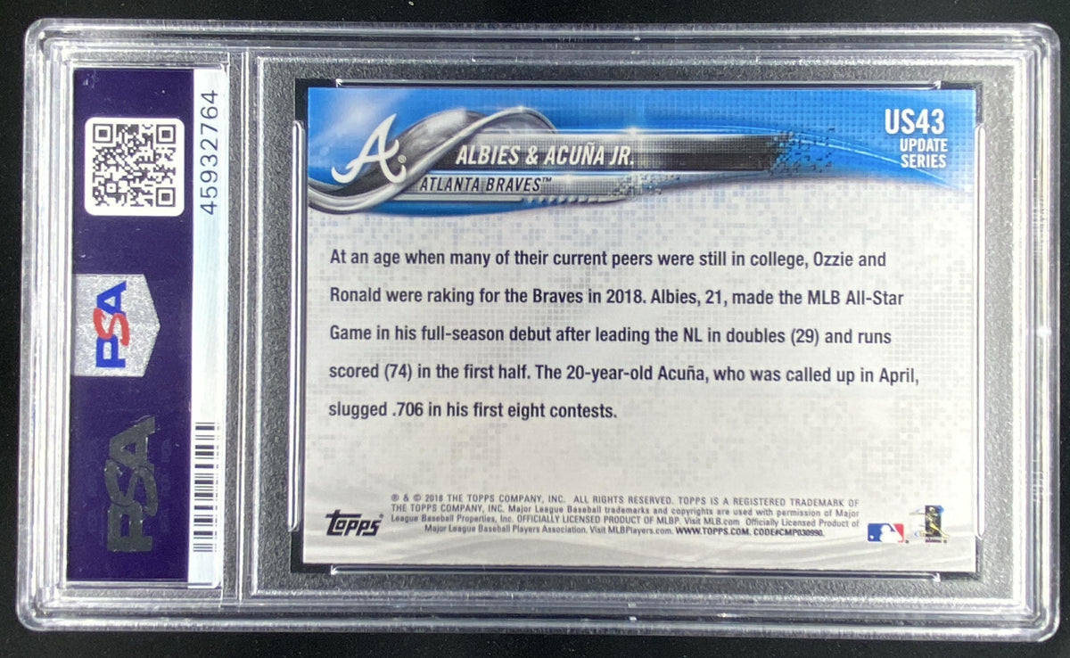2018 Topps Update Ronald Acuña Jr. / Ozzie Albies #US43 graded PSA 10 trading card