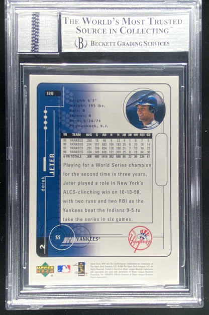 1999 Upper Deck MVP Derek Jeter Beckett authenticated trading card