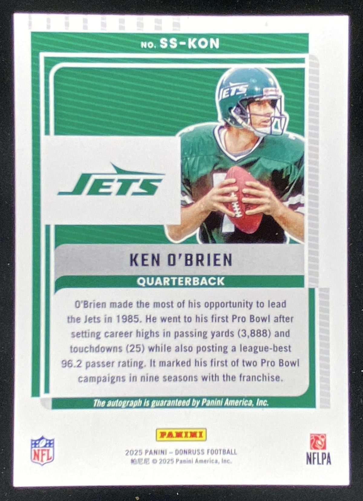 2025 Panini Donruss Ken O'Brien #SS-KON trading card