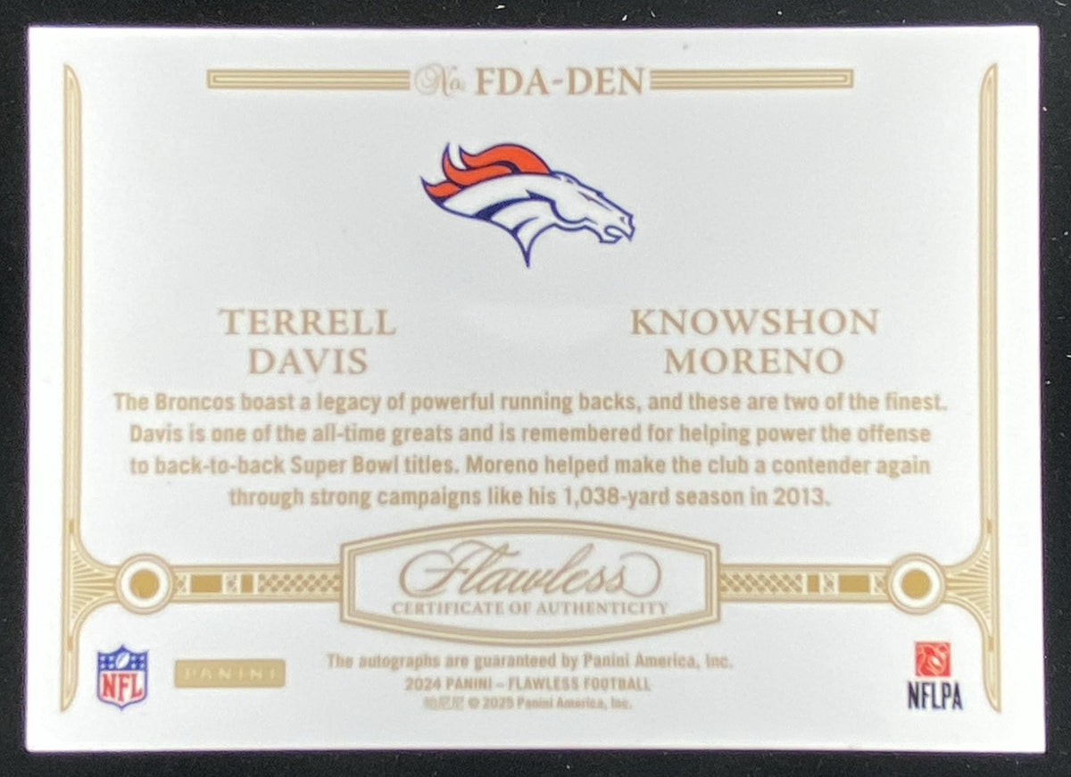 2025 Panini Flawless Knowshon Moreno / Terrell Davis trading card