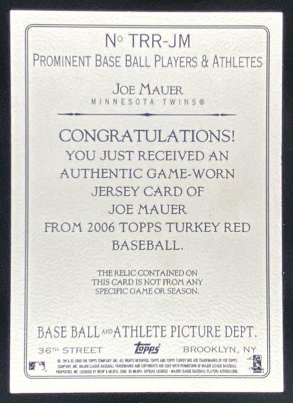 2006 Topps Turkey Red Joe Mauer #TRR-JM trading card