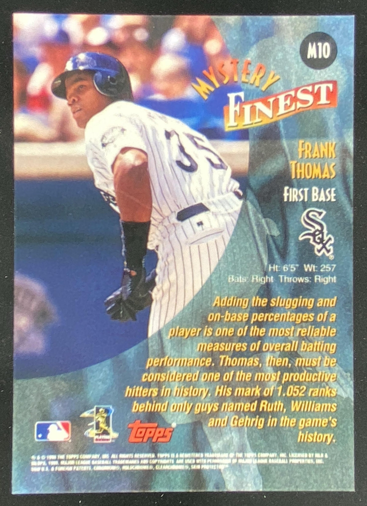 1998 Topps Frank Thomas #M10 trading card