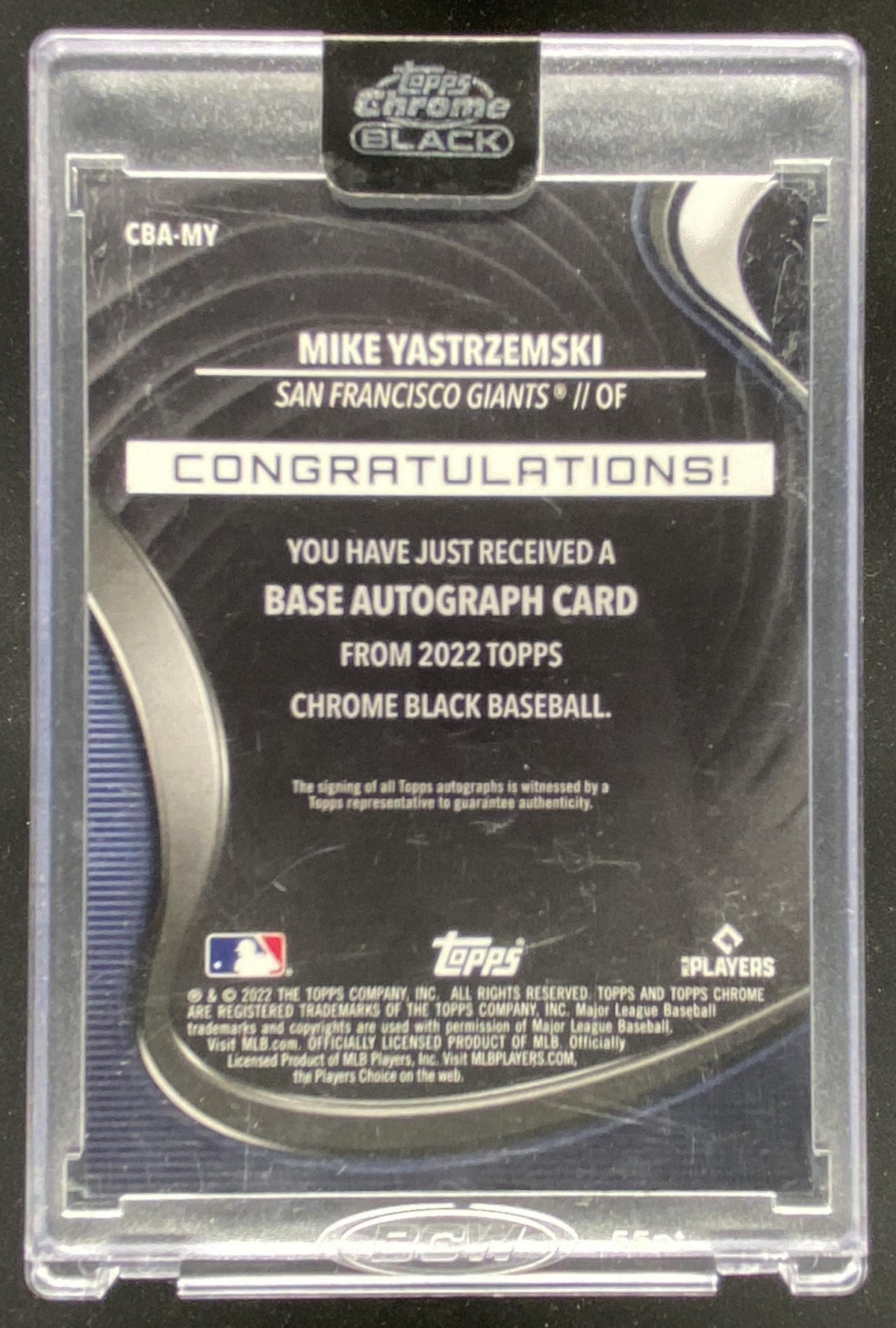 2022 Topps Chrome Black Mike Yastrzemski #CBA-MY trading card