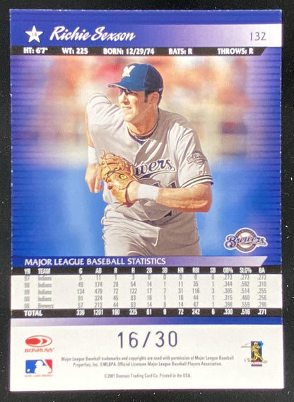 2001 Donruss Richie Sexson #132 trading card
