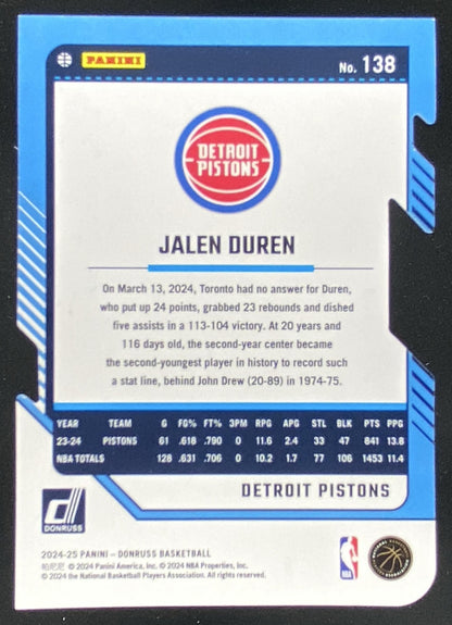 2024 Panini Donruss Jalen Duren #138 trading card