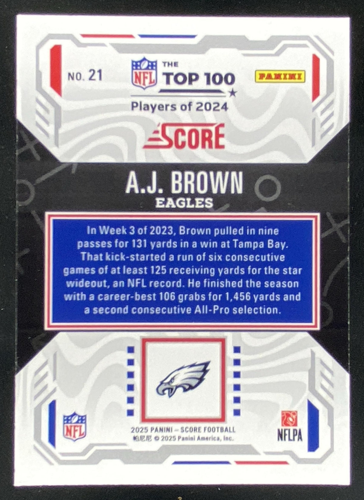2025 Panini Score A.J. Brown #21 trading card