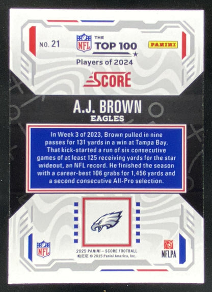 2025 Panini Score A.J. Brown #21 trading card