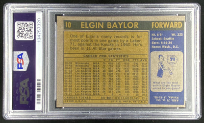 1971 Topps Elgin Baylor #10 graded PSA 4 trading card